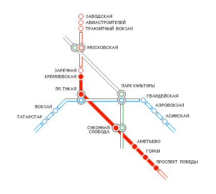 Карта метро Казани